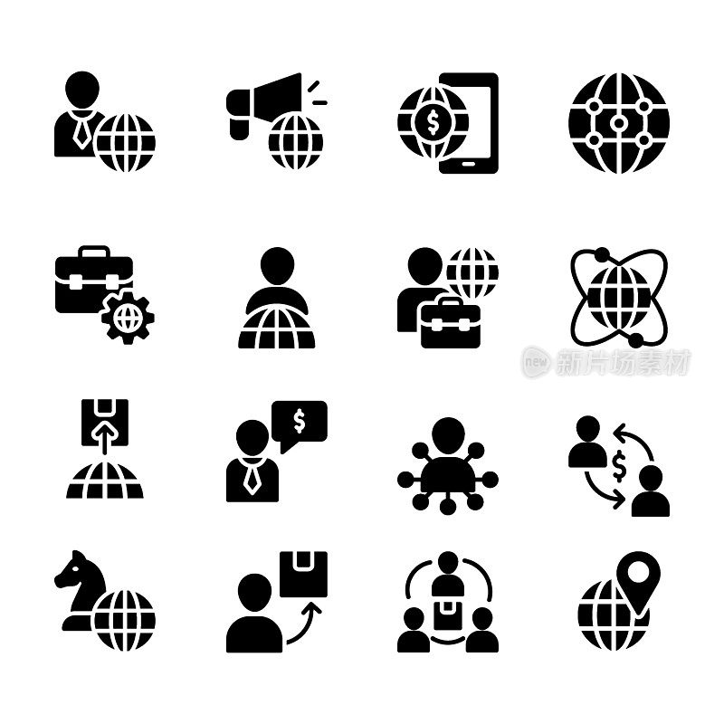 Worldwide Business Organization Icons